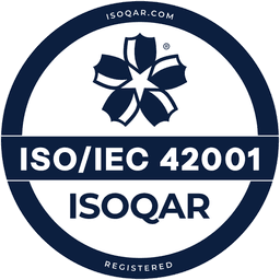 ISO/IEC 42001:2023 certified, ISOQAR Registered, Cert No. 19087-AIMS-001